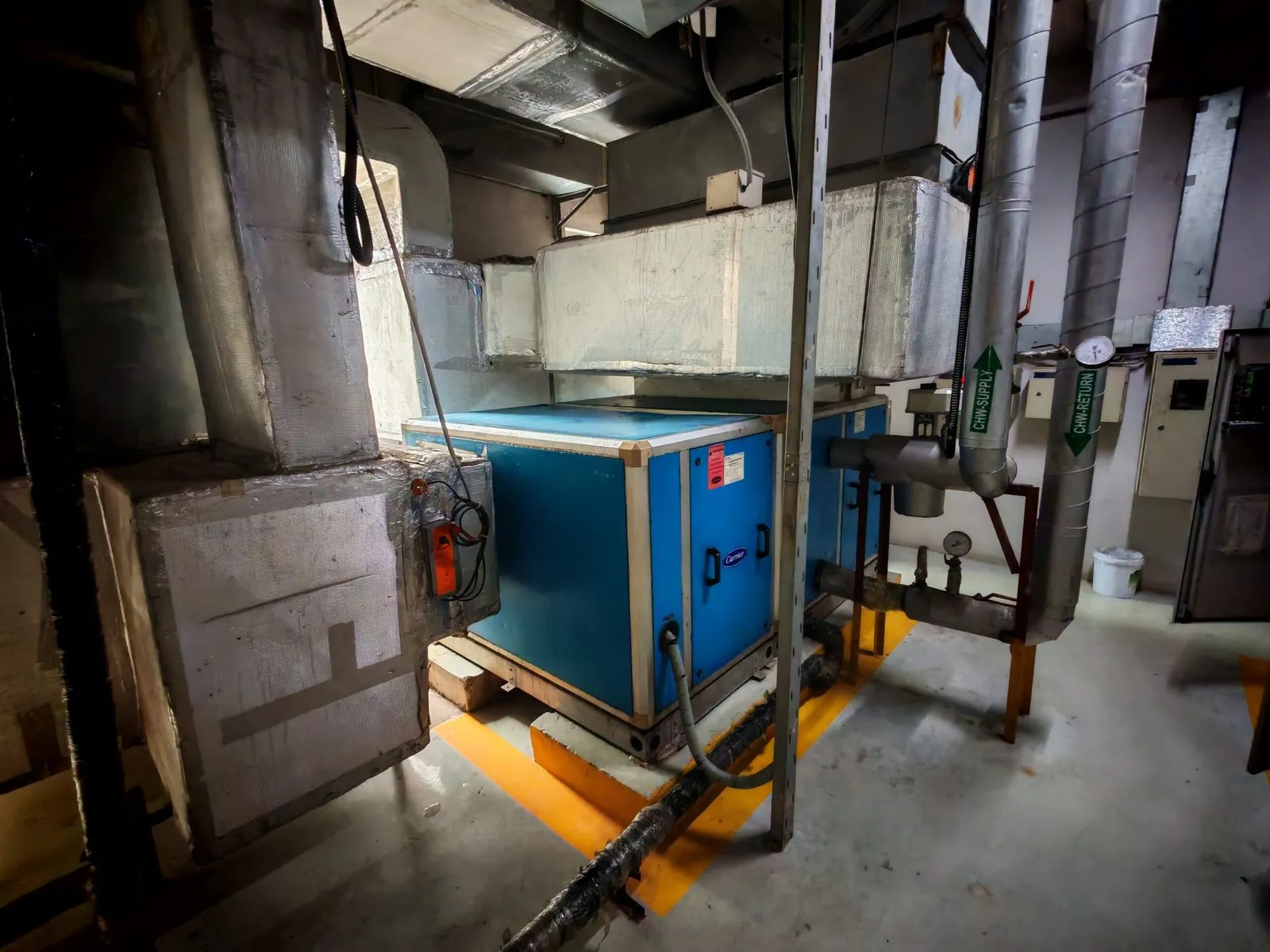 Large air handling equipment in a plant room