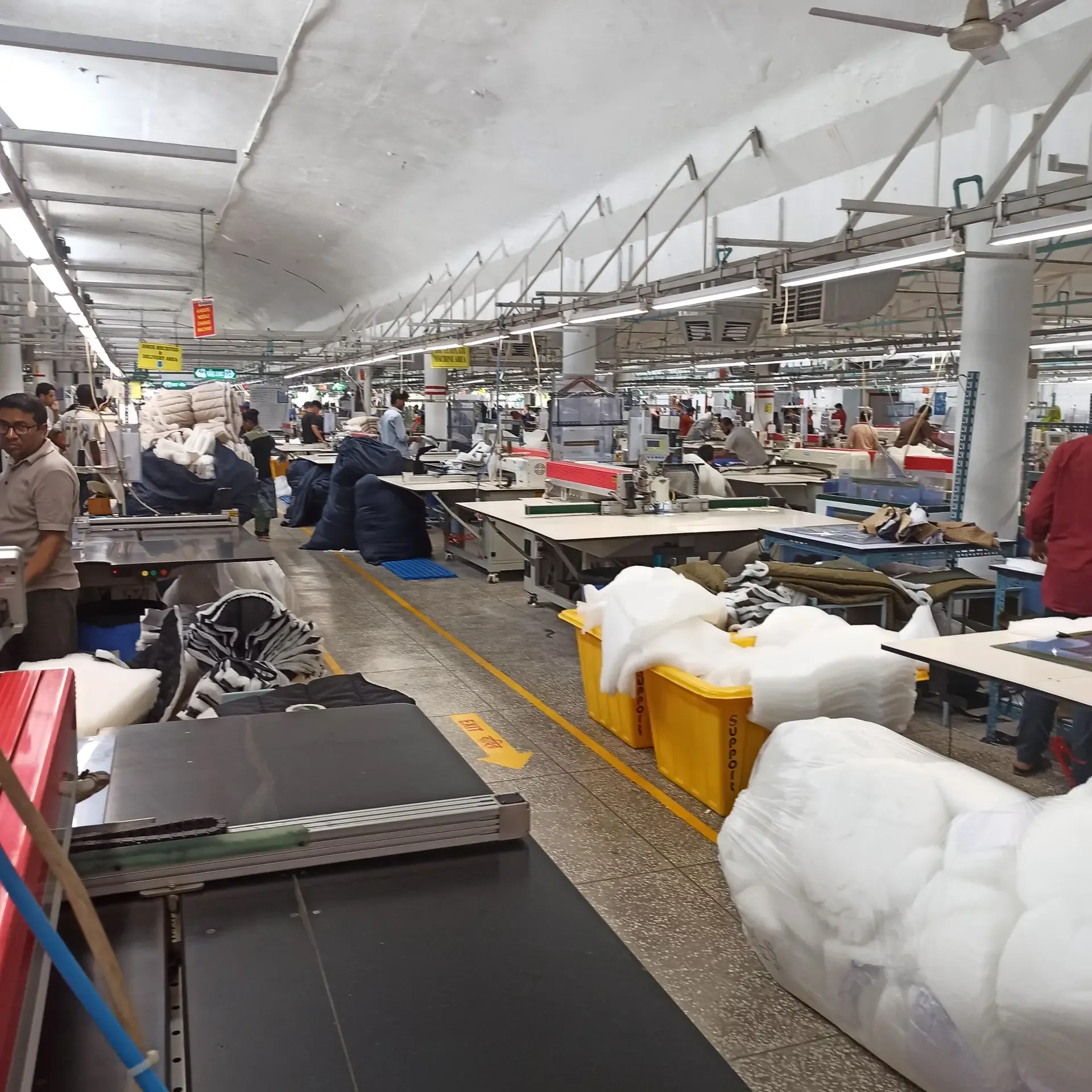 Sewing floor of a garment factory